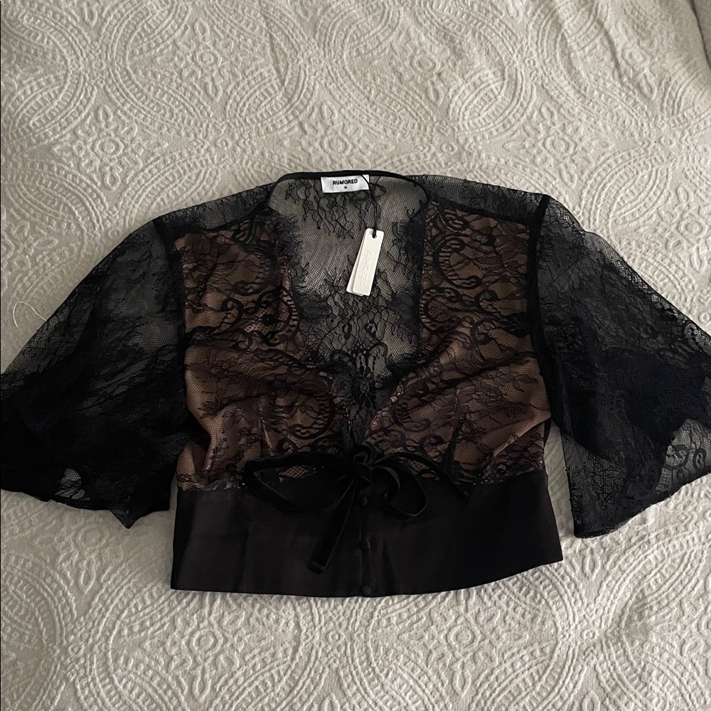 Rumored Black Lace Crop Top